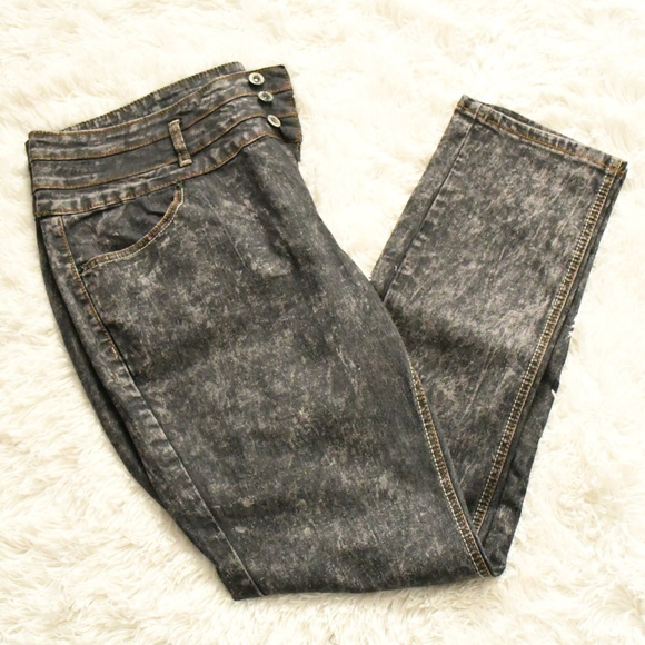 Be-Girl Denim - NWOT Be-Girl Black/Gray Acid Wash Jeggings